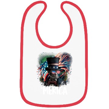 Discover Merica Lincoln Independence Day Party 4th July Bibs