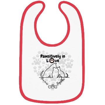 Discover Couple of pets, silhouettes couple dog&cat Bibs