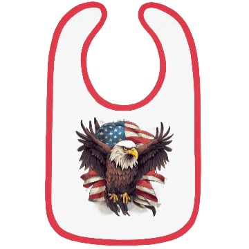 Discover Merica Patriotic USA Eagle Bibs