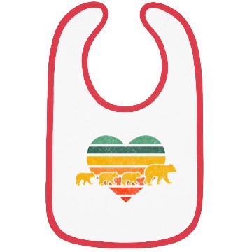 Discover Mama Bear Three Cubs Heart Mothers Day Bibs