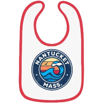 Discover Nantucket Massachusetts Ma Nautical Waves Bibs