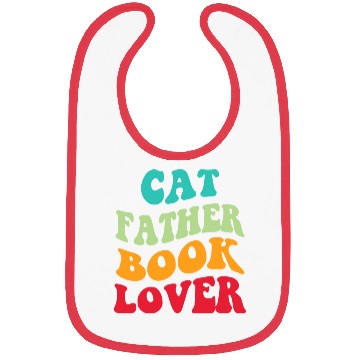 Discover Cat Father Book Lover Bibs