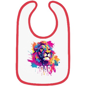 Discover Roar Bibs: Lion Synthwave Graffiti Kids Bibs