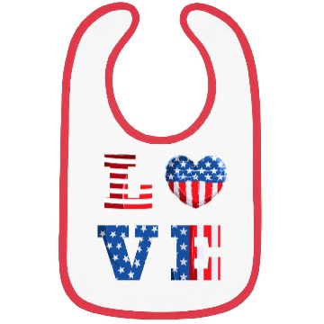 Discover LOVE America Independence Day USA Patriots Bibs