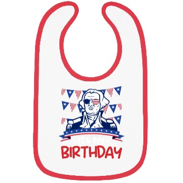 Discover Its my Birthday Independence Day George Washington Bibs
