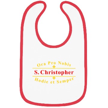 Discover Saint Christopher Catholic Latin Prayer Bibs