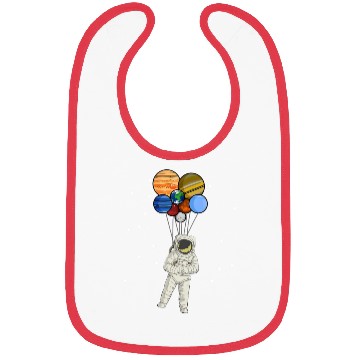 Discover Astronaut Holding Planet Balloons of Solar System Bibs