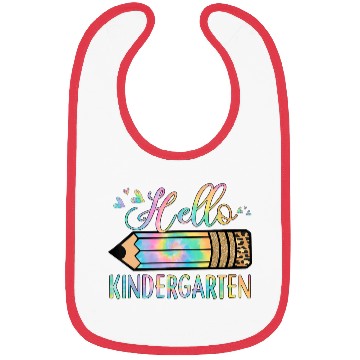 Discover Back To School Hello Kindergarten Leopard Tie Dye Bibs