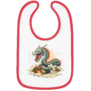 Discover Sushi Dragon Japanesse Kawaii Bibs