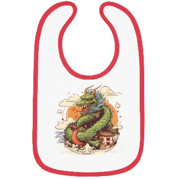 Discover Sushi Dragon Japanesse Kawaii Bibs