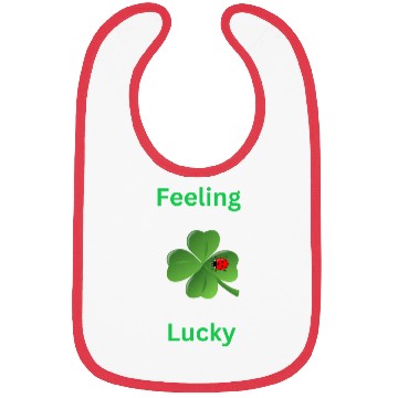 Discover Feeling Lucky with a 4 leaf clover and a ladybug Bibs