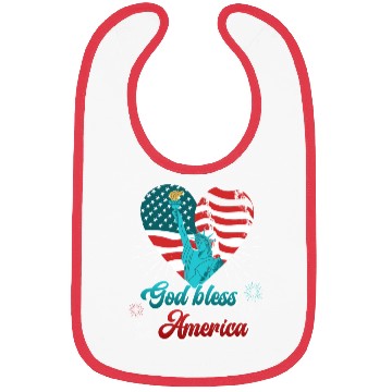 Discover God Bless America Independence Day 4th July USA Bibs