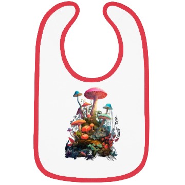 Discover Trippy Neon Mushrooms #11 Bibs