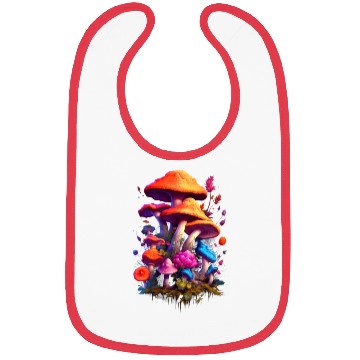 Discover Trippy Neon Mushrooms#12 Bibs