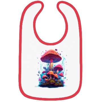 Discover Trippy Neon Mushrooms 300 7 PRINT Bibs