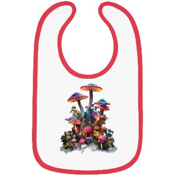 Discover Trippy Neon Mushrooms #5 Bibs