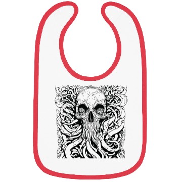 Discover skull octopus rock and roll Bibs