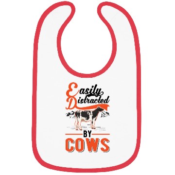 Discover Easily Distracted By Cows Cow Cattle Breeder Bibs