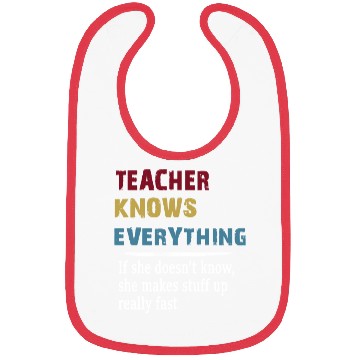 Discover Teacher Knows Everything Christmas Teacher Gift Bibs