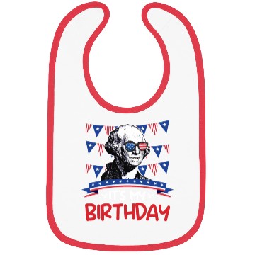 Discover Its my Birthday Independence Day George Washington Bibs