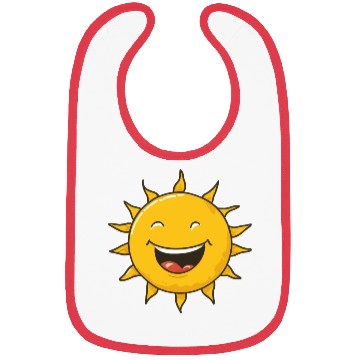 Discover Funny smiling sun logo Bibs
