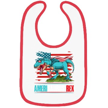 Discover Amerisaurus Rex Independence Day USA Party Bibs
