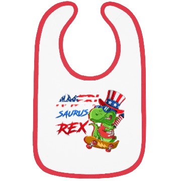 Discover Amerisaurus Rex Party Independence Day USA Bibs