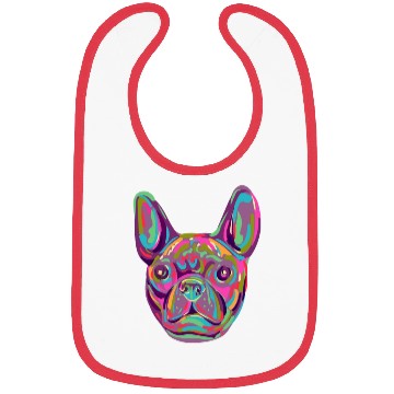 Discover French Bulldog Frenchie head Pop art style Bibs