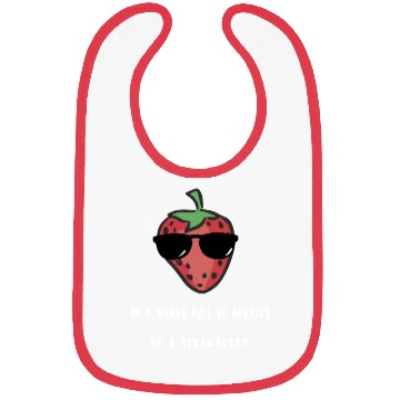 Discover Strawberry world white Bibs