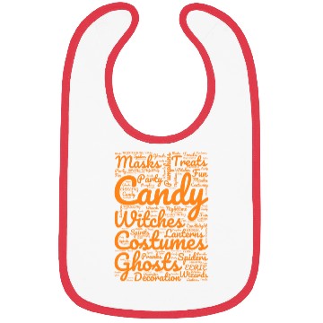 Discover Halloween Wordcloud Bibs