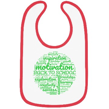 Discover Back to School Wordcloud - Green Circle Bibs