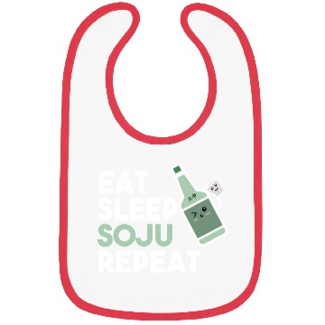 Discover Eat Sleep Soju Repeat red summer quote Bibs