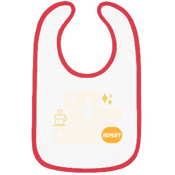 Discover Eat sleep code repeat cool Bibs