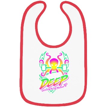 Discover Squat Deep Kraken Retro Neon Synthwave 80s 90s Bibs