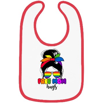 Discover Free Mom Hugs Womens Messy Bun LGBTQ Free Mom Hugs Bibs