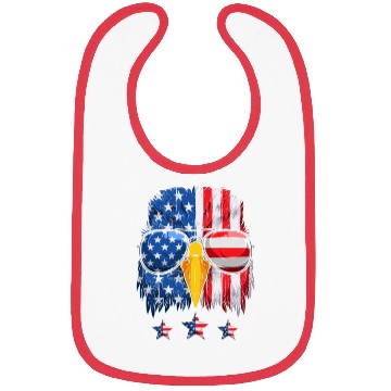 Discover Patriots America Ealge Stars and Stripes US Pride Bibs