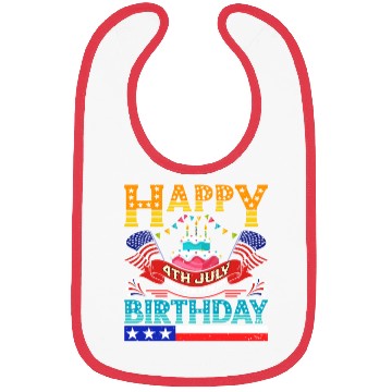 Discover Happy Bday Born July 4 Independence Day American Bibs