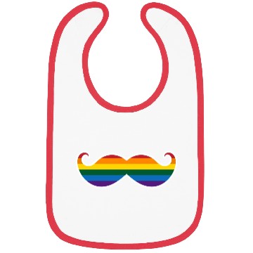 Discover rainbow mustache Bibs