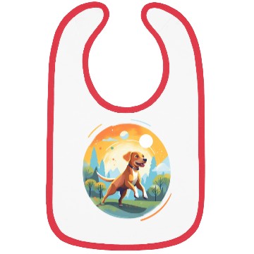 Discover Joyful Dog in Summer Park Bibs