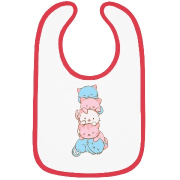 Discover Transgender Pride Flag Cute Kawaii Cats Subtle Bibs