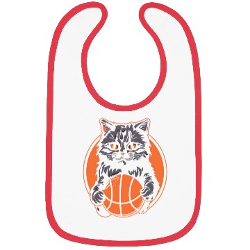 Discover Basketball Cat Basketball Player I Love Basketball Bibs