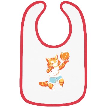 Discover Basketball Cat Basketball Player I Love Basketball Bibs