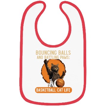 Discover Basketball Cat Basketball Player I Love Basketball Bibs
