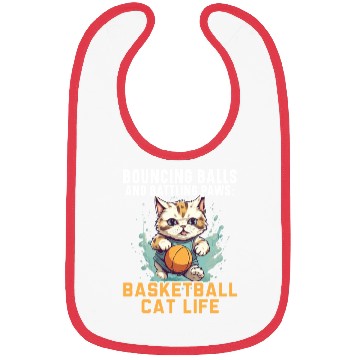 Discover Basketball Cat Basketball Player I Love Basketball Bibs