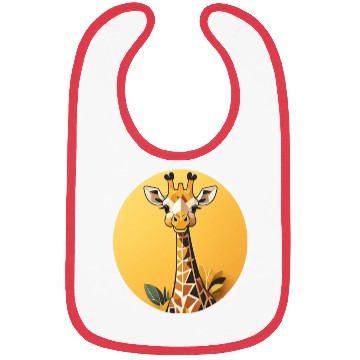 Discover Smiling Giraffe in the Savanna Bibs