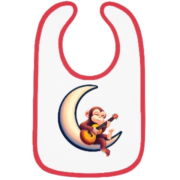 Discover Musical monkey in the crescent Bibs