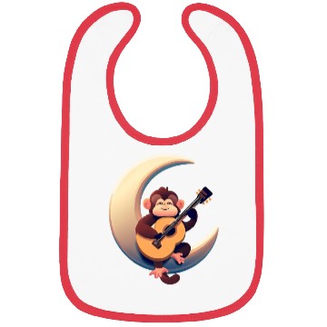 Discover Musical monkey in the crescent Bibs