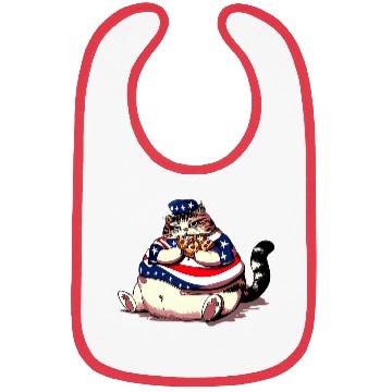Discover Fat American pizza cat Bibs
