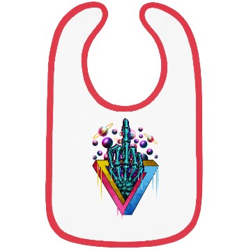 Discover Trippy skeleton middle finger Bibs