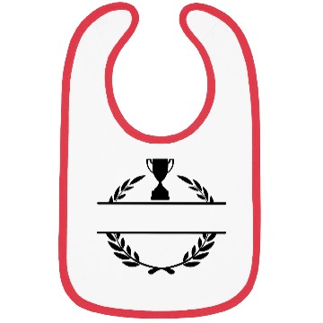 Discover Laurel wreath name banner with cup Bibs